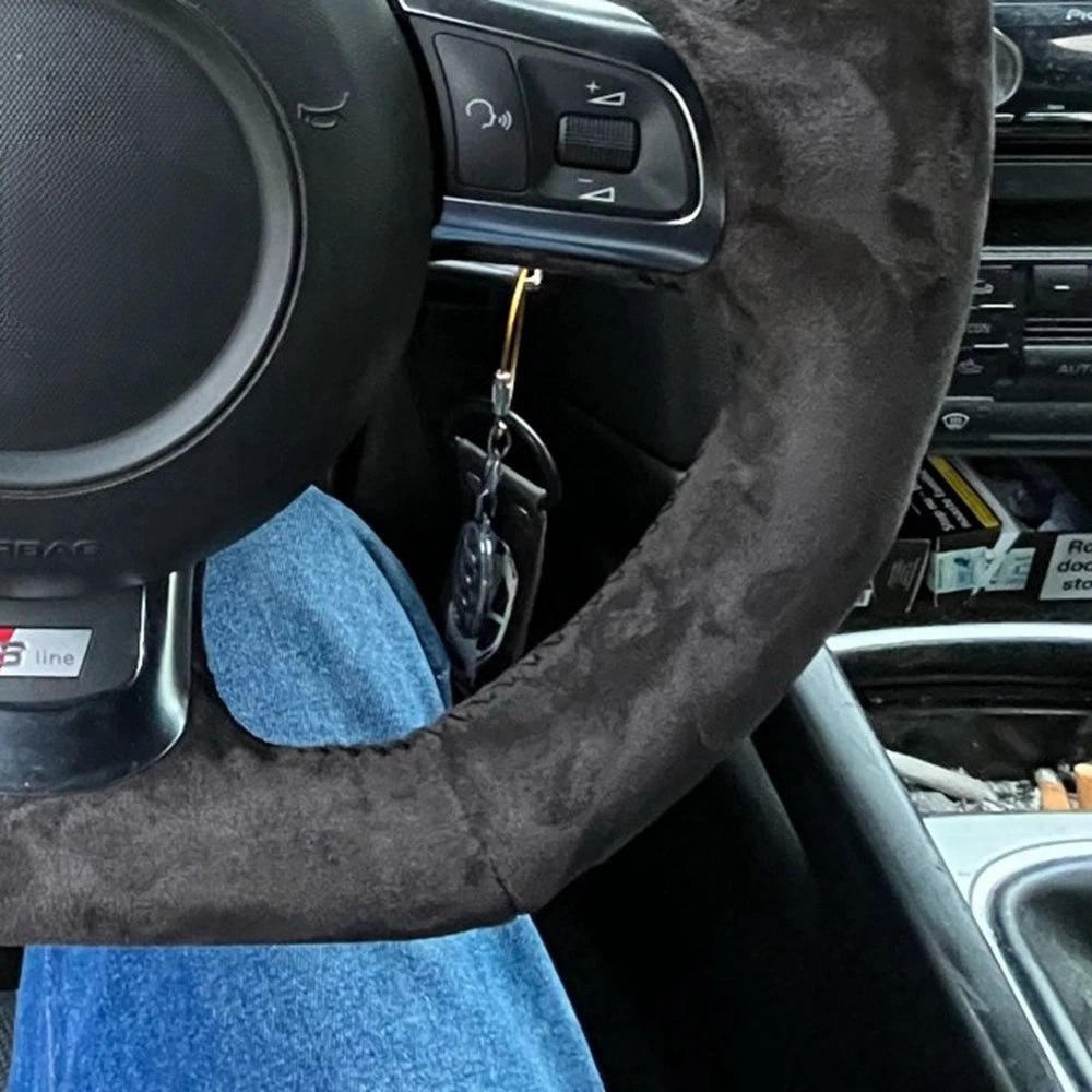 Non-Slip Black Suede DIY Car Steering Wheel Cover Braid For Audi TT TTS (8J) 2006-2014 A3 S3 (8P) Sportback R8 Car Accessories CM World