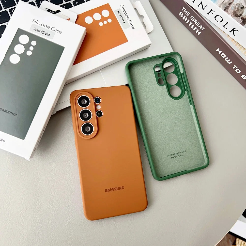 Original For Samsung S26 S25 Ultra S26 Case High Quality Liquid Silicone Cover Samsung S26 S25 Plus S24 Protector Shell & Box