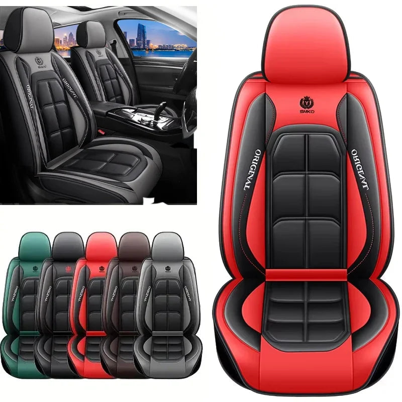 All inclusive seat cover, full leather car seat cushion, single seat driver and passenger seat cover, all season universal pad CM World