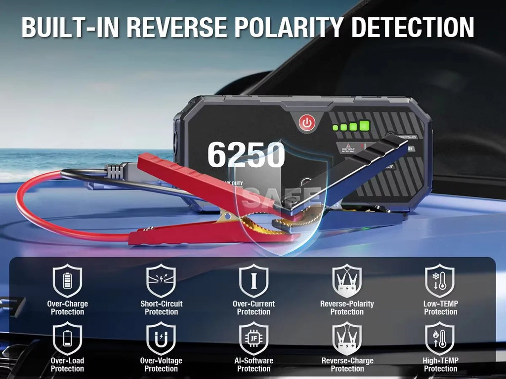 Car 6000A Portable 12V  Jump Starter Power Bank 12V Auto Battery Charger Booster Starting Device