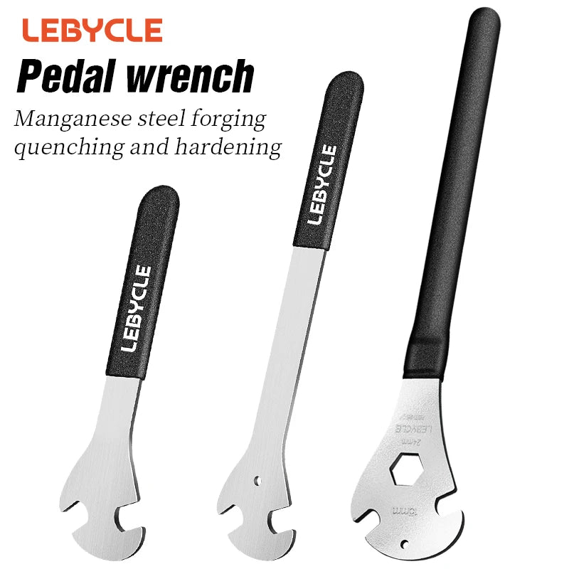 LEBYCLE Bike Pedal Wrench Extra Long Handle Sturdy Durable Cycling Pedal Spanner Install 15mm Tool Bicycle Accessories CM World