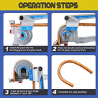 180 Degree Tube Bender 3-In-1 Small Multi-purpose Bender for Copper Pipe Aluminum Pipe Iron Pipe Stainless Steel Pipe CM World