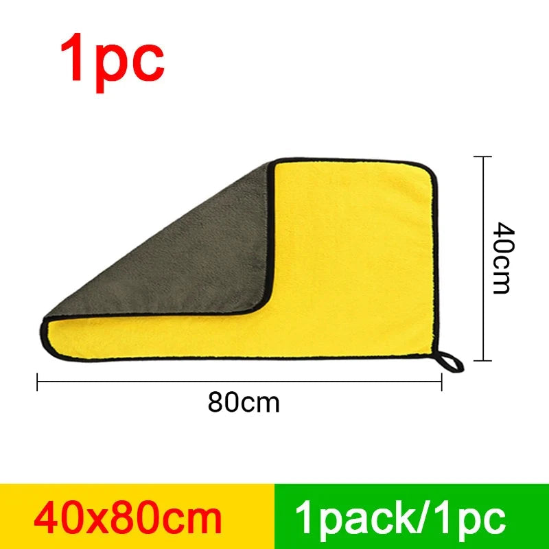 SEAMETAL Microfiber Car Wash Towel Ultra-Soft Scratch-Free Car Cleaning Towel Double-Side 400GSM Drying Cloth High Absorbency CM World