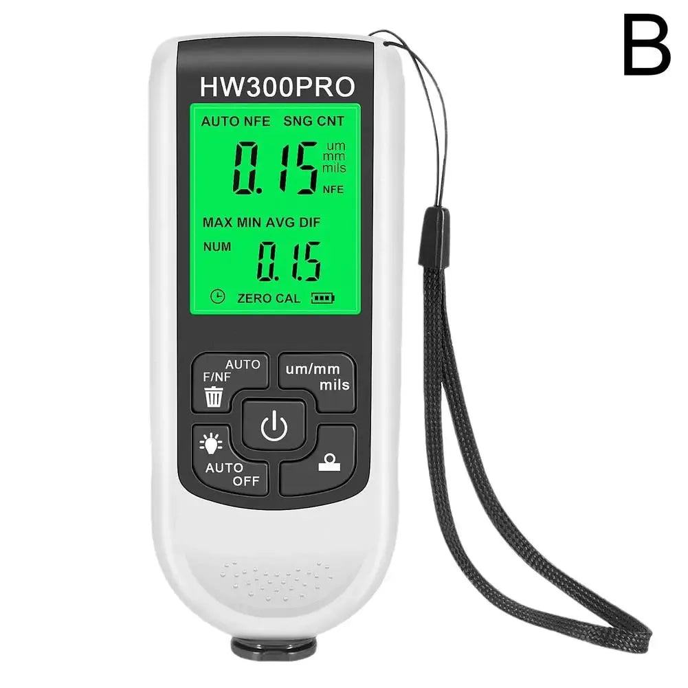 HW300PRO Auto Thickness Gauge Digital Coating Car Paint 0.1micron/0-2000 Automatic Film Measuring Paint Tester Thickness To L3U8 CM World