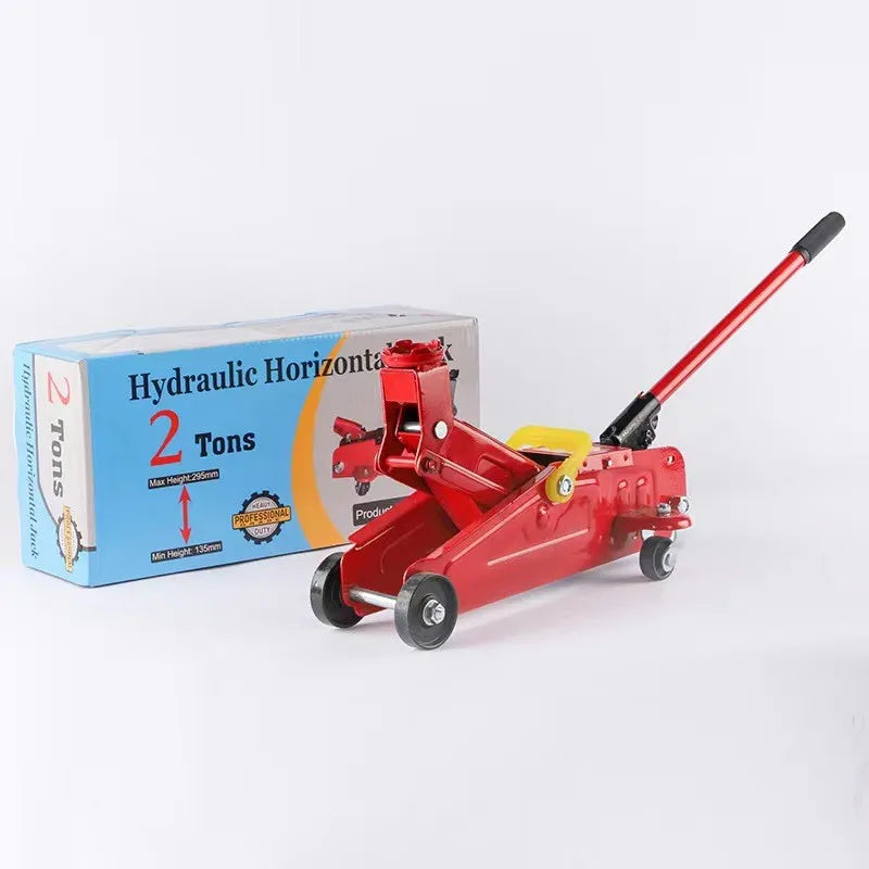 2T Manual Hydraulic Floor Jack Vehicle Lifting Tool for Outdoor Repair & Roadside Emergency Use