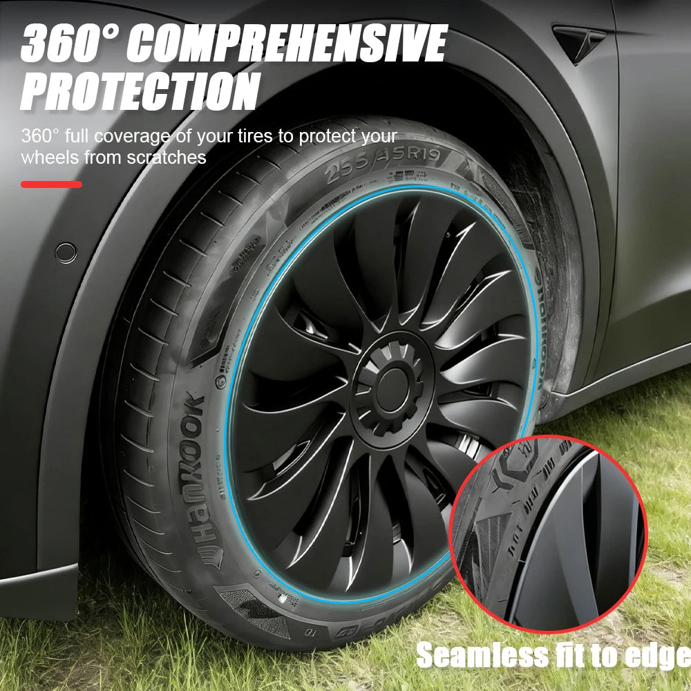 4PCS HubCap Performance  Automobile Replacemen Hub cap Full Rim Cover Accessories for Tesla Model Y 19 Inch Wheel Caps 2018-2024