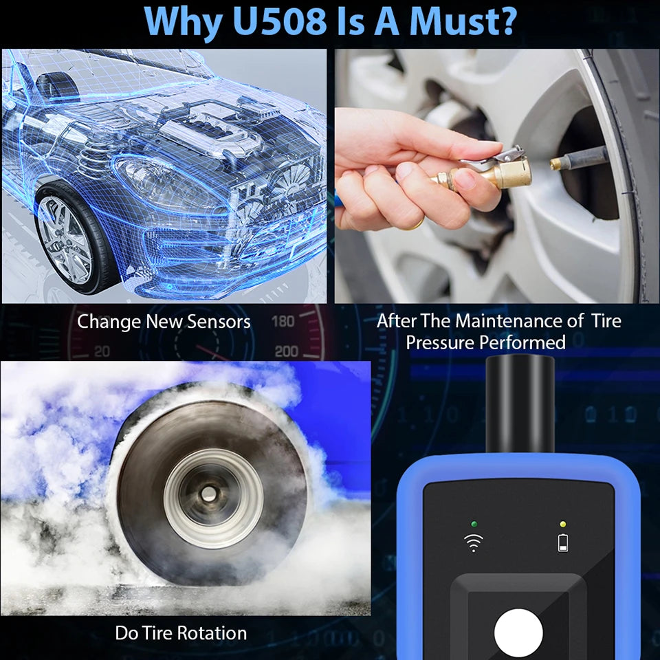 Universal Car U508 TPMS Reset Tool EL50448 Tire Pressure Monitoring Sensor Re-Learning Tool For Ford Opel Jeep GMC Chevrolet