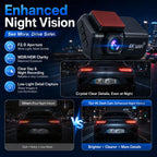 4K UHD Dash Cam WiFi Car Recording DVR Front and Rear Dual Lens Auto Car Camera with Night Vision Rearview Camera Loop Recording
