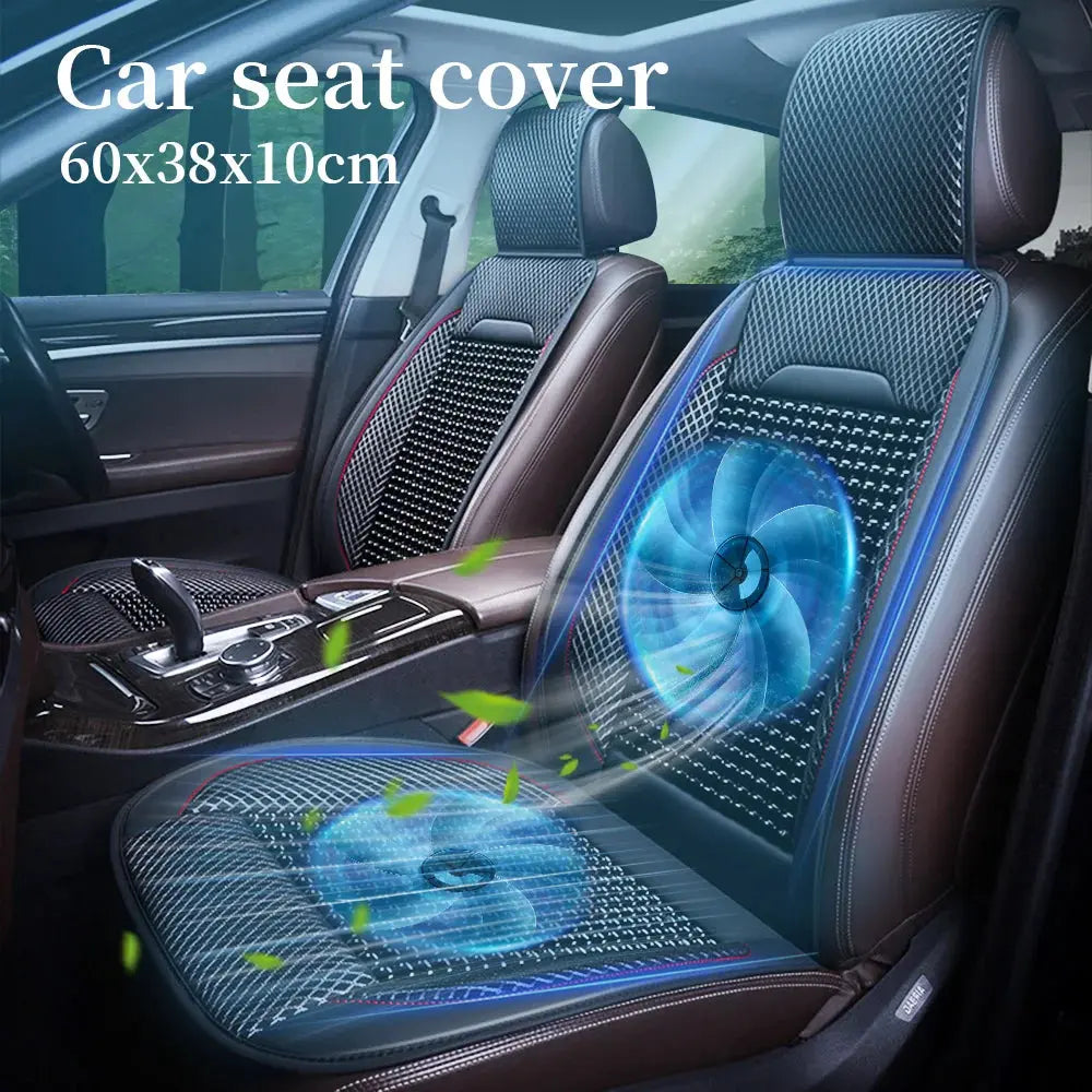 Universal Car Seat Covers Breathable Summer Cooling PU Leather Auto Front Seat Cushion Protector Beads Bamboo Seat Covers Car Mobile World