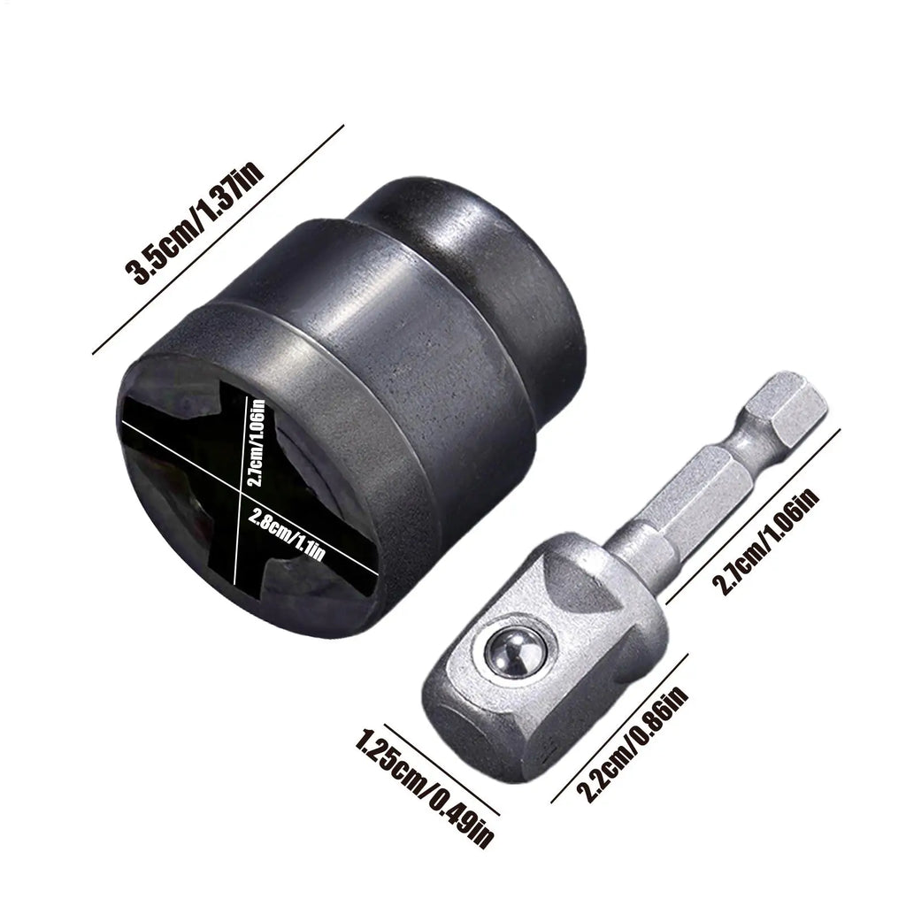 Universal Scissor Car Jack Adapter Rv Stabilizer Jack Drill Adapter Car Disassemble Tool Steel Ball Joint Rod Impact Wrench Tool CM World