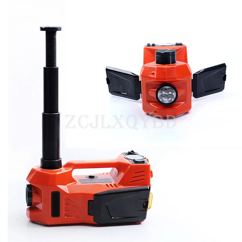 12V 5T Car Floor Jack Electric Hydraulic Car Jack with Inflator Pump LED Light for Truck Tire Repair Tool