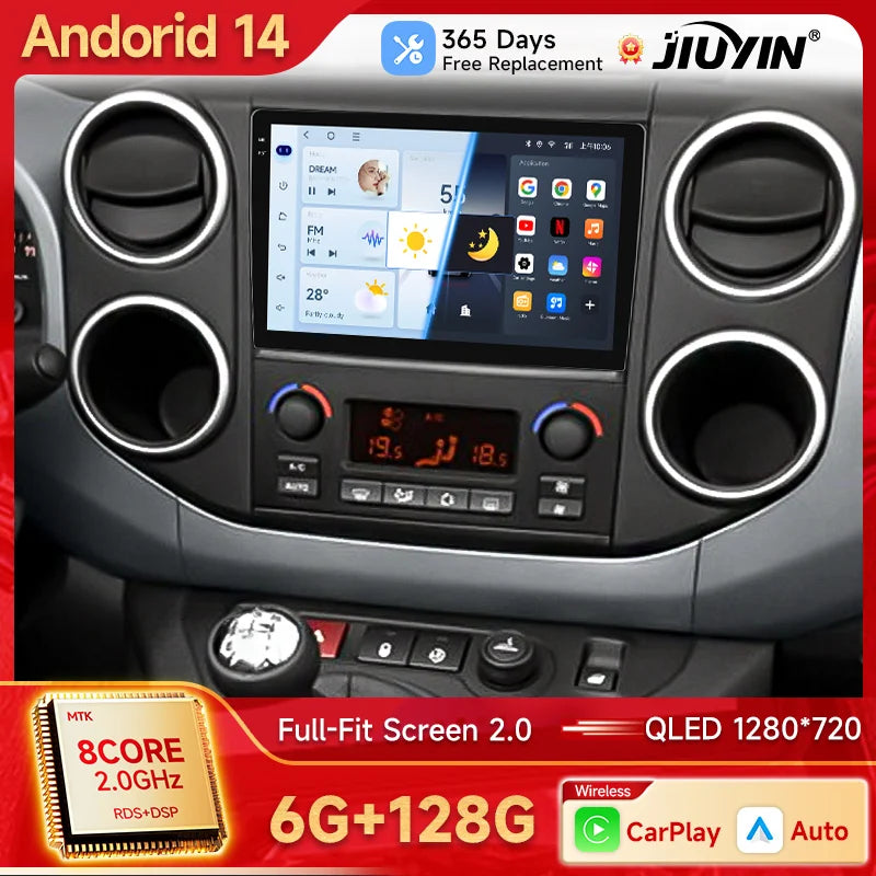Car Radio 2 Din Stereo For Citroen Berlingo B9 Peugeot Partner 2008-2019 Android Auto Multimedia Player 4G WIFI Carplay GPS Navi CM World