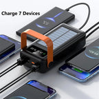 200000mAh Solar Panel Power Bank Fast Charging Portable Power Station External Battery Pack with Cable for Iphone Samsung Huawei