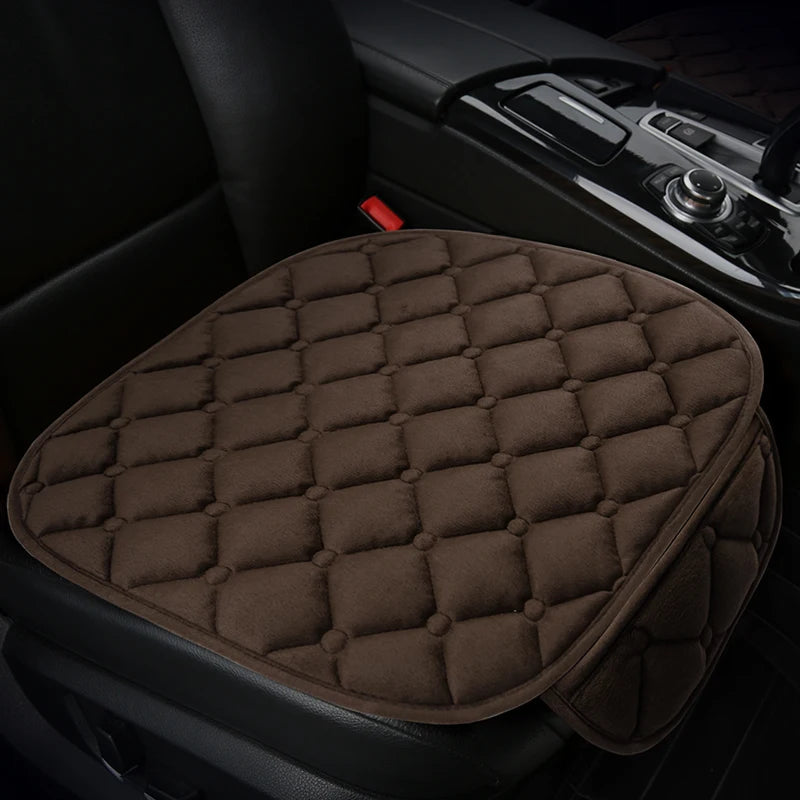 Thickened car seat cushion plush short plush anti slip warm seat cushion seat three piece set winter universal plush winter CM World
