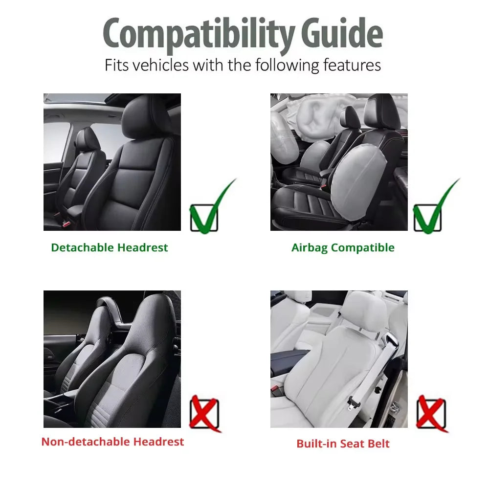 Fashion Front Car Seat Covers Car Accessories Tire Track Embossed Styling Durable Comfortable Fabric Universal Fit For Most Car Car Mobile World