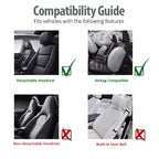 Fashion Front Car Seat Covers Car Accessories Tire Track Embossed Styling Durable Comfortable Fabric Universal Fit For Most Car Car Mobile World