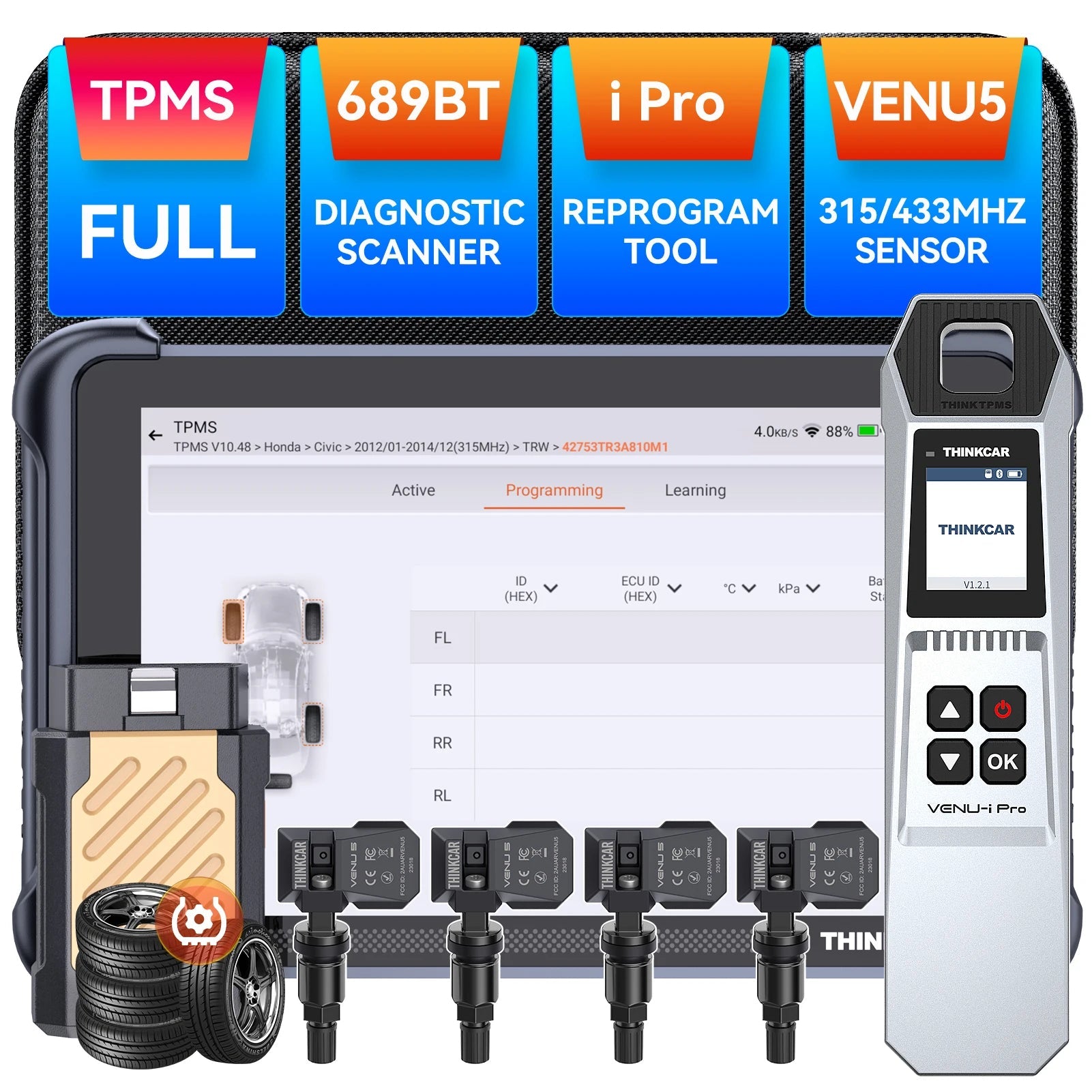THINKCAR THINKSCAN 689BT IMMO TPMS Programming Automotive Diagnostic Tool Active Test ECU Coding CANFD DOIP 34Reset Obd2 Scanner Car Mobile World