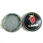 4pcs x 63mm Blue Carbon Black Car Wheel Center Cap Rims Hub Caps For SAAB 9 3 9 5 9-3 9-5 SAAB Emblem Badge Accessories