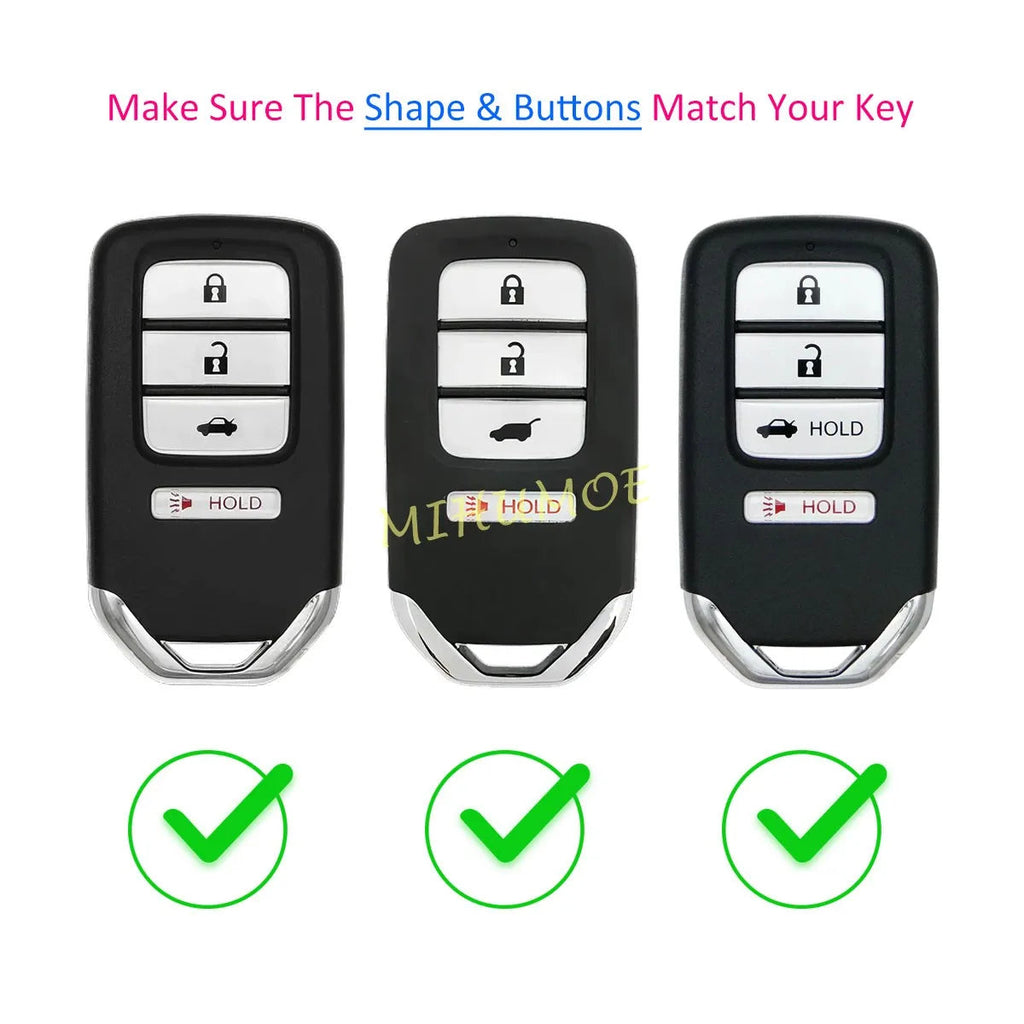 Silicone Car 4 Buttons Key Case Chain Cover Protection For Honda Accord Civic CR-V HR-V Fit Pilot Insight 2019 2020 2021 2022 CM World