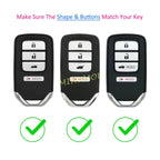 Silicone Car 4 Buttons Key Case Chain Cover Protection For Honda Accord Civic CR-V HR-V Fit Pilot Insight 2019 2020 2021 2022 CM World