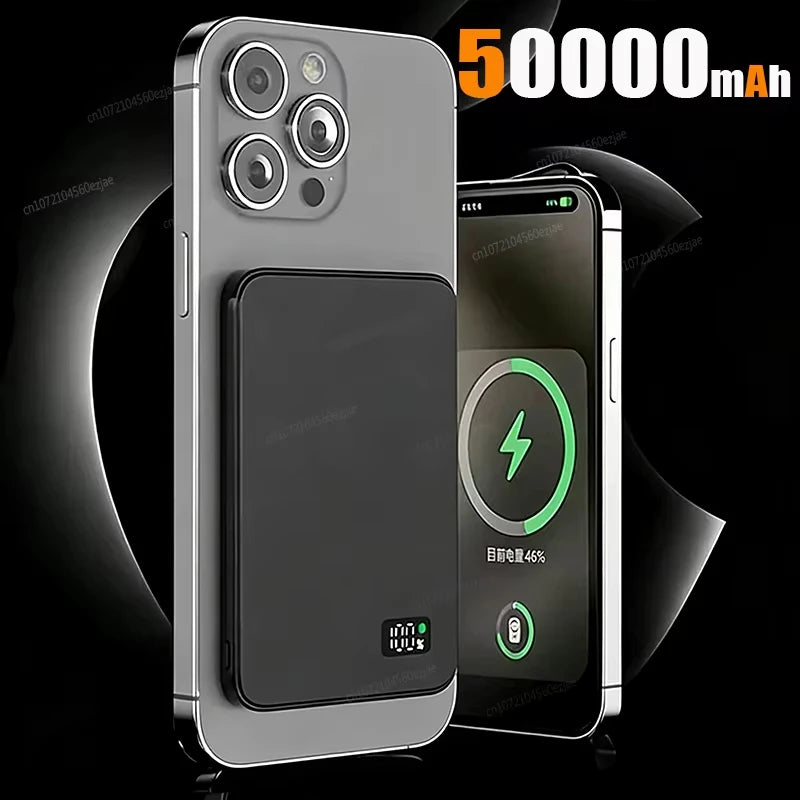 3 IN 1 Power Bank For MagSafe 50000mAh Slim Magnetic Wireless Power Bank 22.5W External Battery For iPhone Samsung 2026 Car Mobile World