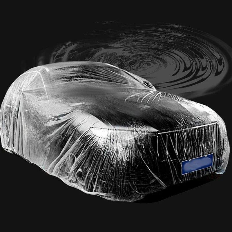 Universal Car Shield Cover PE Transparent Covers With Elastic Band Rain Dust Resistant Scratch-Proof Full Car Protective Shield CM World