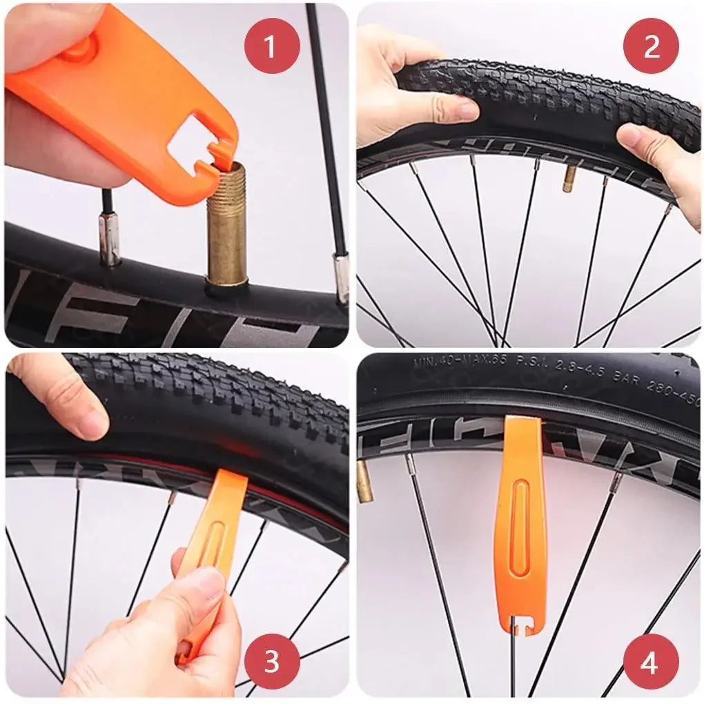 3PCS Bicycle Tire Levers Bike Repair Prying Bars for Cycling Tire Opener and Crowbar Tool Set CM World