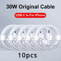 5-1pcs 30W Fast Charging Cable For  iPhone 13 12 11 14 Pro Max Mini USB C Cable For X XR XS MAX 7 8 14 Plus 6 Accessories