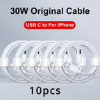 5-1pcs 30W Fast Charging Cable For  iPhone 13 12 11 14 Pro Max Mini USB C Cable For X XR XS MAX 7 8 14 Plus 6 Accessories