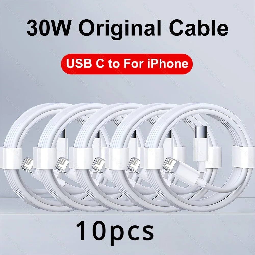 5-1pcs 30W Fast Charging Cable For  iPhone 13 12 11 14 Pro Max Mini USB C Cable For X XR XS MAX 7 8 14 Plus 6 Accessories