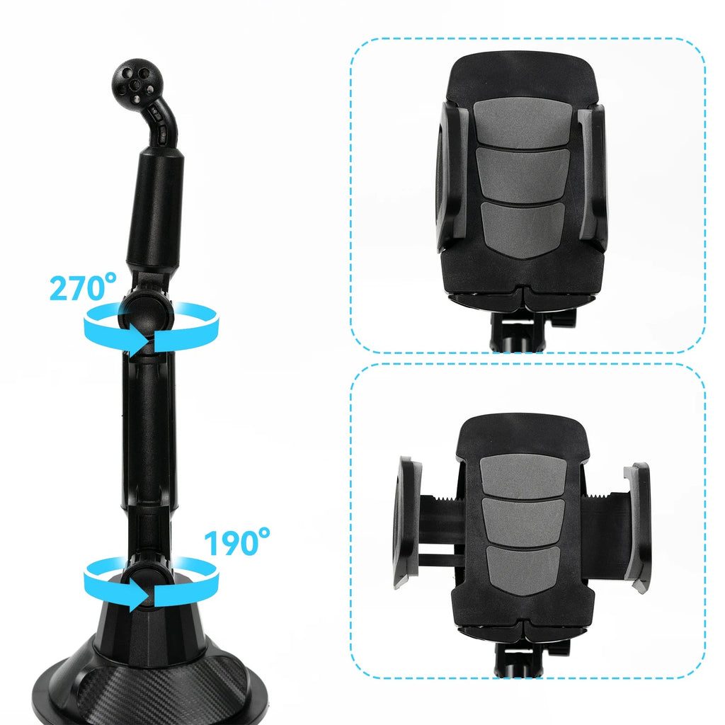 Universal 360° Car Cell Phone Stand Cup Holder Stand Drink Bottle Long Mount Support Smartphone Mobile Phone Bracket Accessories CM World