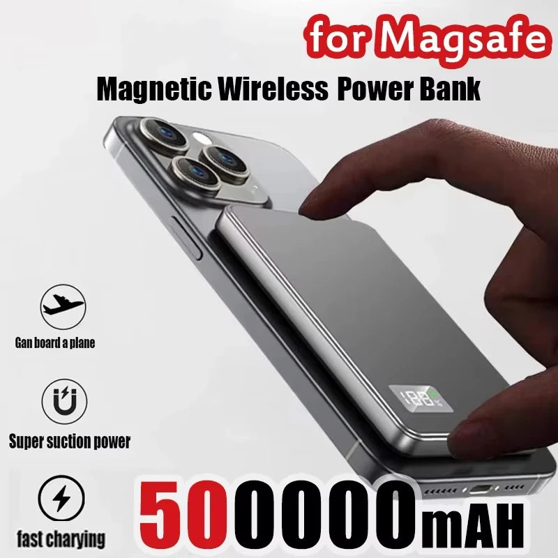 3 IN 1 Power Bank For MagSafe 50000mAh Slim Magnetic Wireless Power Bank 22.5W External Battery For iPhone Samsung 2026 Car Mobile World