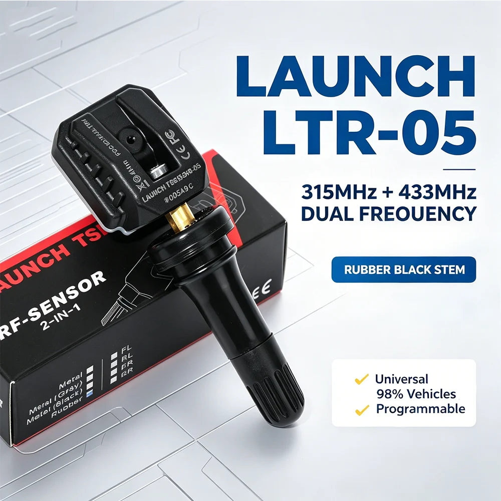 LAUNCH LTR-05 TPMS Sensor 315/433MHz Dual Frequency Universal Programmable Tire Pressure Monitor System Replacement for Car SUV CM World