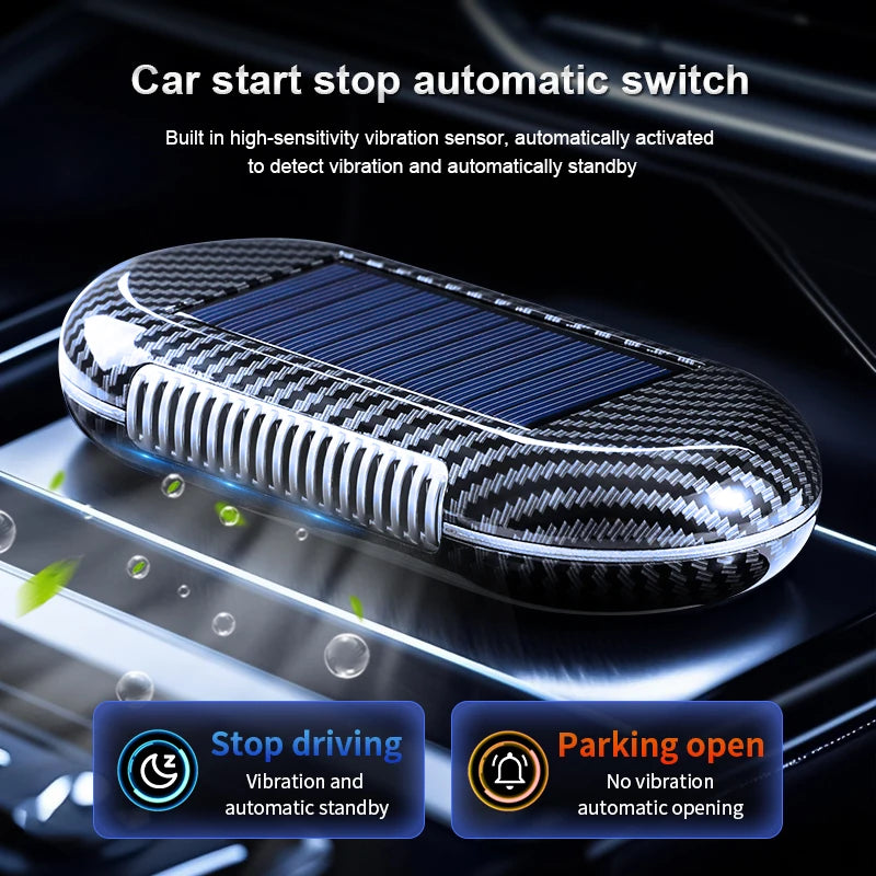 1pc solar air purifier, built-in sensor, used in the car, purifies air, clean air, fresh air, purification generator, intelligen Car Mobile World