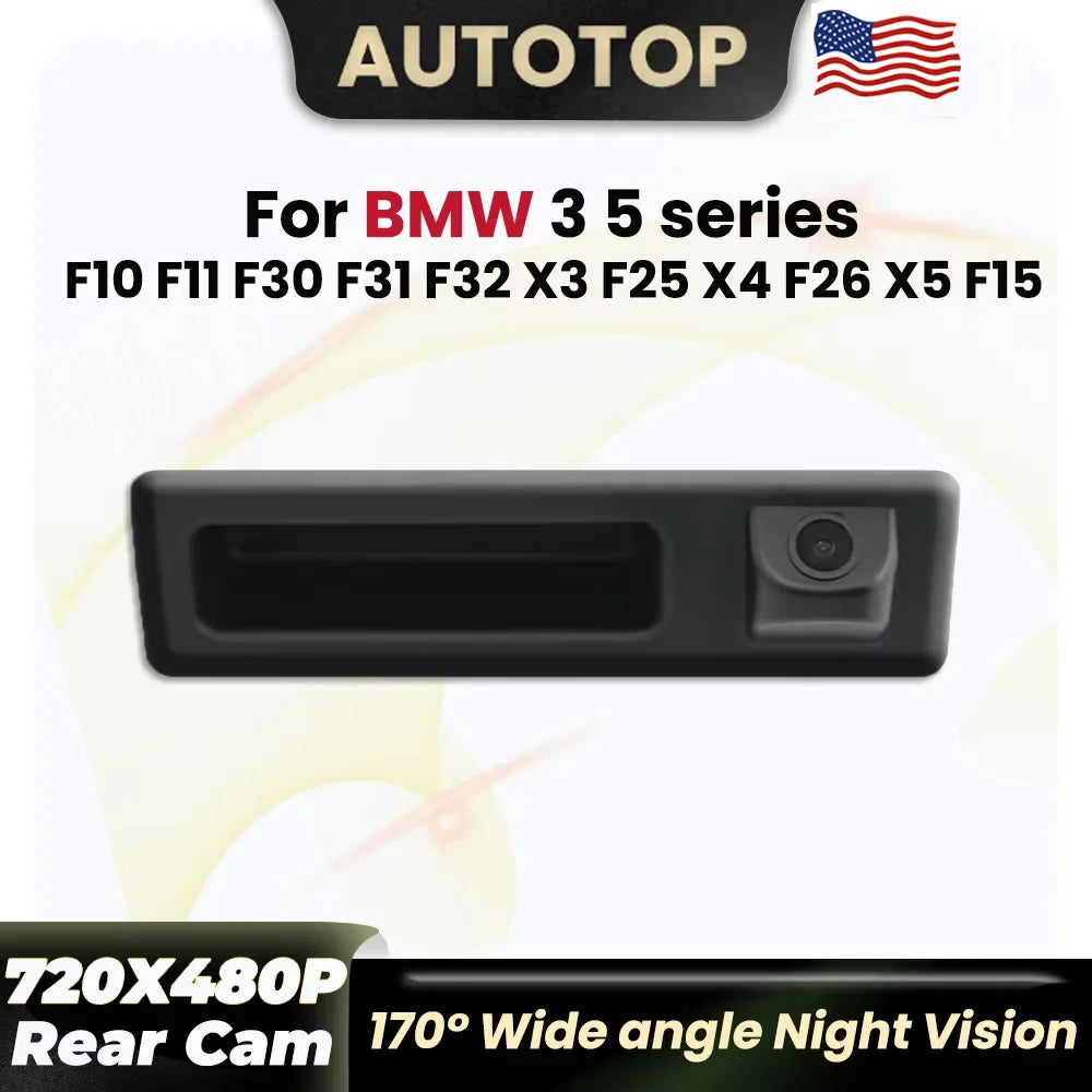 Car Rearview Camera For BMW 3 5 series F10 F11 F30 F31 F32 X3 F25 X4 F26 X5 F15 Backup Trunk Handle WaterProof Reverse Parking Camera