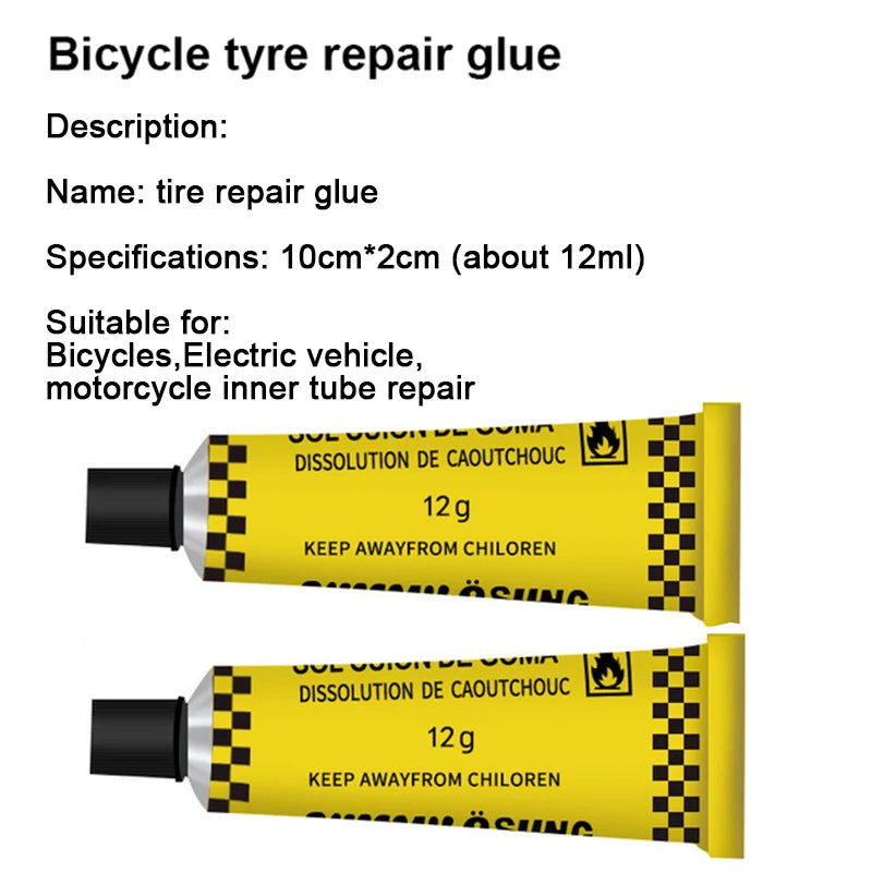 12/20g Tire Repairing Glue Inner Tube Puncture Strong Bonding Cold Repair Glue Car Motorcycle Bicycle Tire Repairing Glue Tool