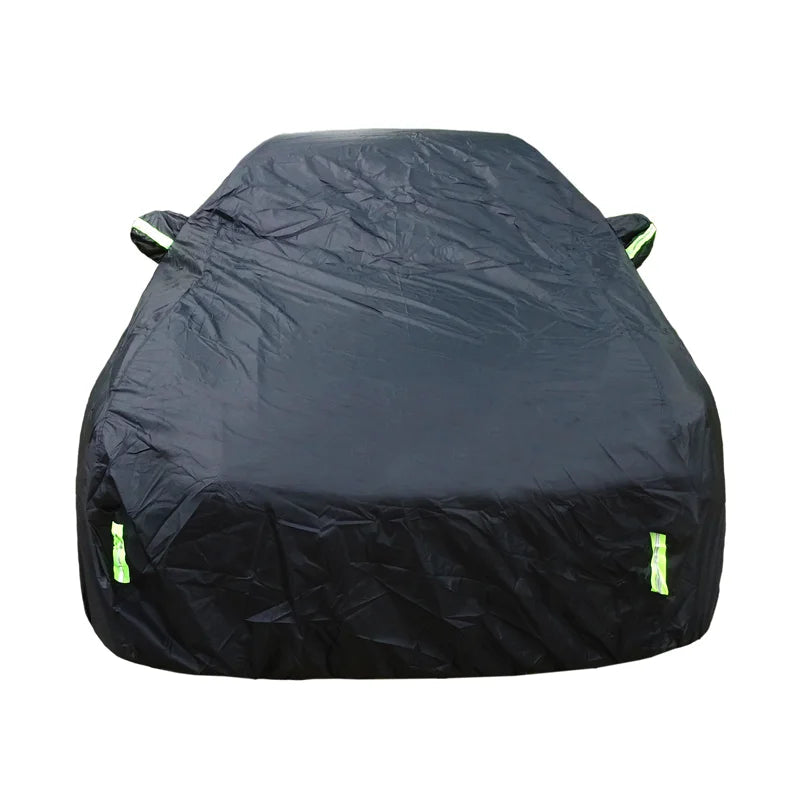 Car Cover Full Exterior Black Auto Cover Sunshade Dustproof Protection With Reflective strips Universal for Hatchback Sedan SUV Car Mobile World