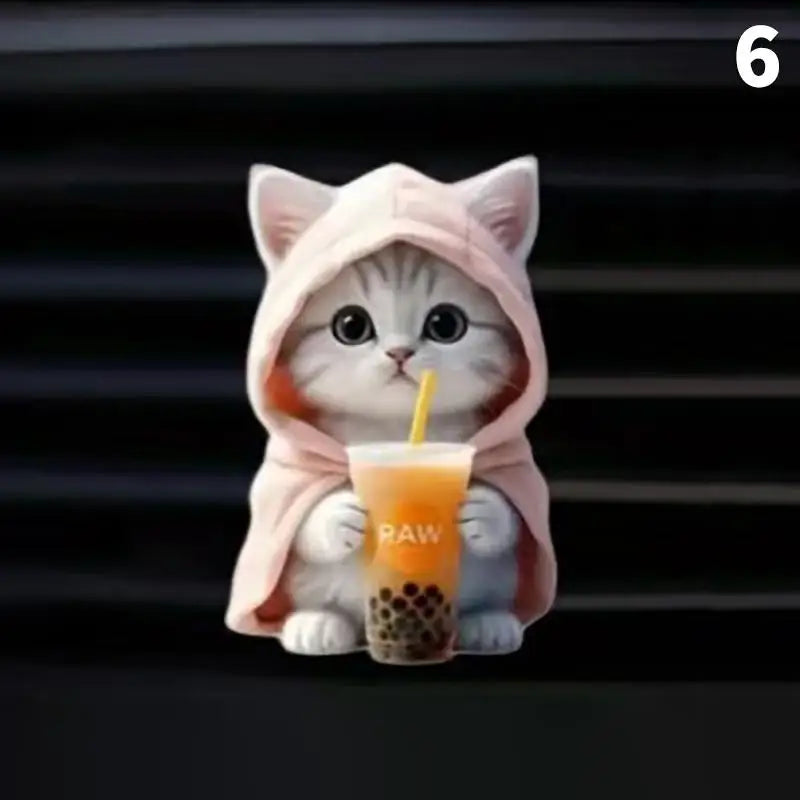 Cat Car Air Freshener Vent Clip Cute Animal Shape Long Lasting Perfume Interior Accessories for Vehicle Dashboard Decoration