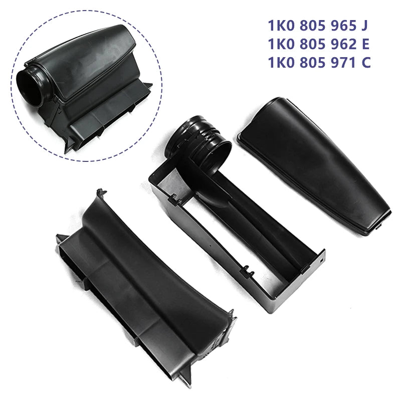 For VW Golf Jetta Mk5 Mk6 Audi A3 3Pcs Air Intake Duct Black Set Car Air Intake Guide Inlet Duct Cover Assembly Car Engine Parts