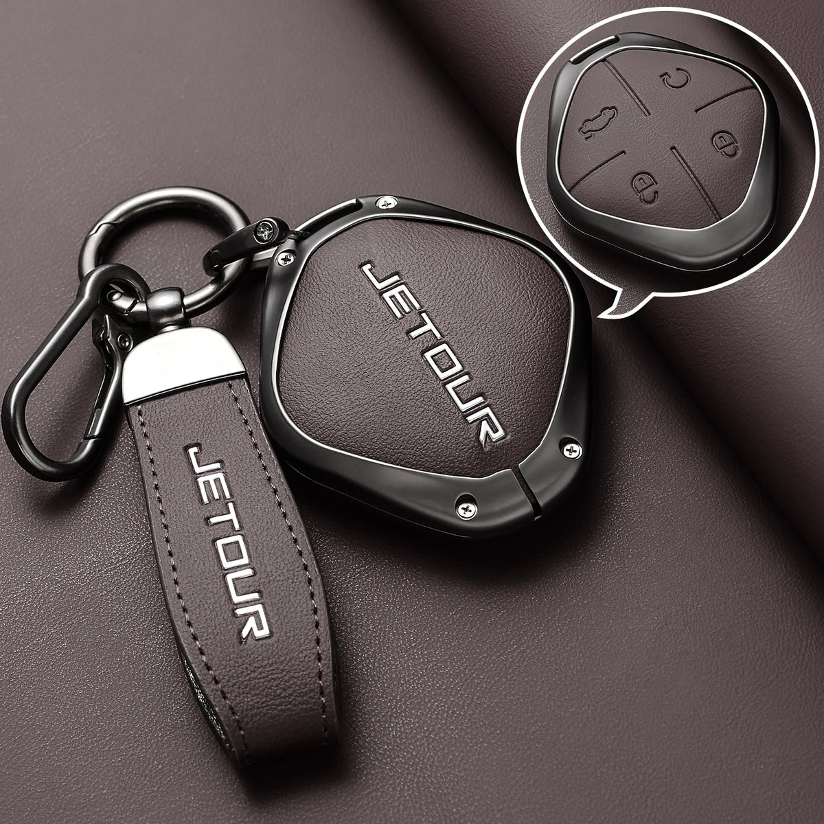 Zinc Alloy Car Key Case Fob for Chery Jetour Dashing IDM I-DM X-1 Plus DTC 2022 2025 Keychain Remote Cover Bag Shell Accessories