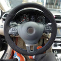 Customized Car Steering Wheel Cover Braid Non-Slip Suede For Volkswagen VW Golf Tiguan Passat B7 Passat CC Touran CM World