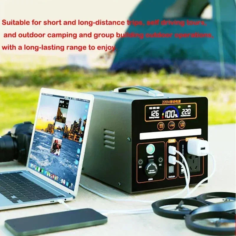 1000000mAh Portable 220v Outdoor Power Bank with Large Capacity for Self-Driving, Camping, and Emergency Backup Power Storage Car Mobile World