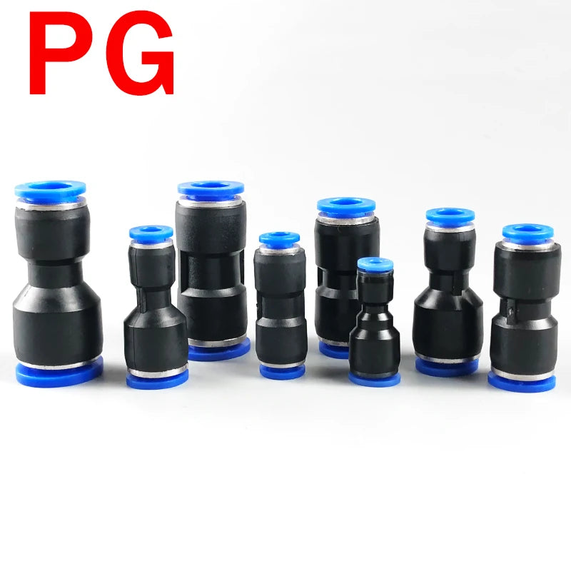 10PCS Pneumatic Fittings Quick Air Connector Hose Fitting Plastic PU PG 4mm 6mm 8mm 10mm 12mm Push Into Tube Pluglug