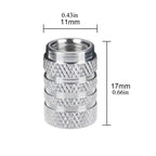 4Pcs Knurling Style Tire Valve Cap Aluminum Silver Car Tire Valve Stems Cap Tire Wheel Stem Air Valve Cap tire valve caps CM World