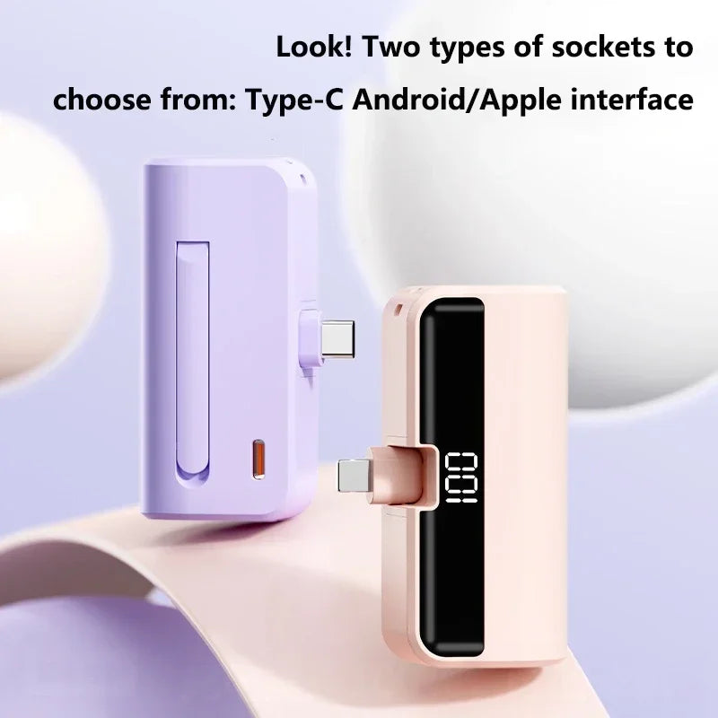 Lenovo 500000mAh Mini Capsule Power Bank Fast Charge High Capacity Powerbank Portable External Battery for iPhone Huawei Samsung