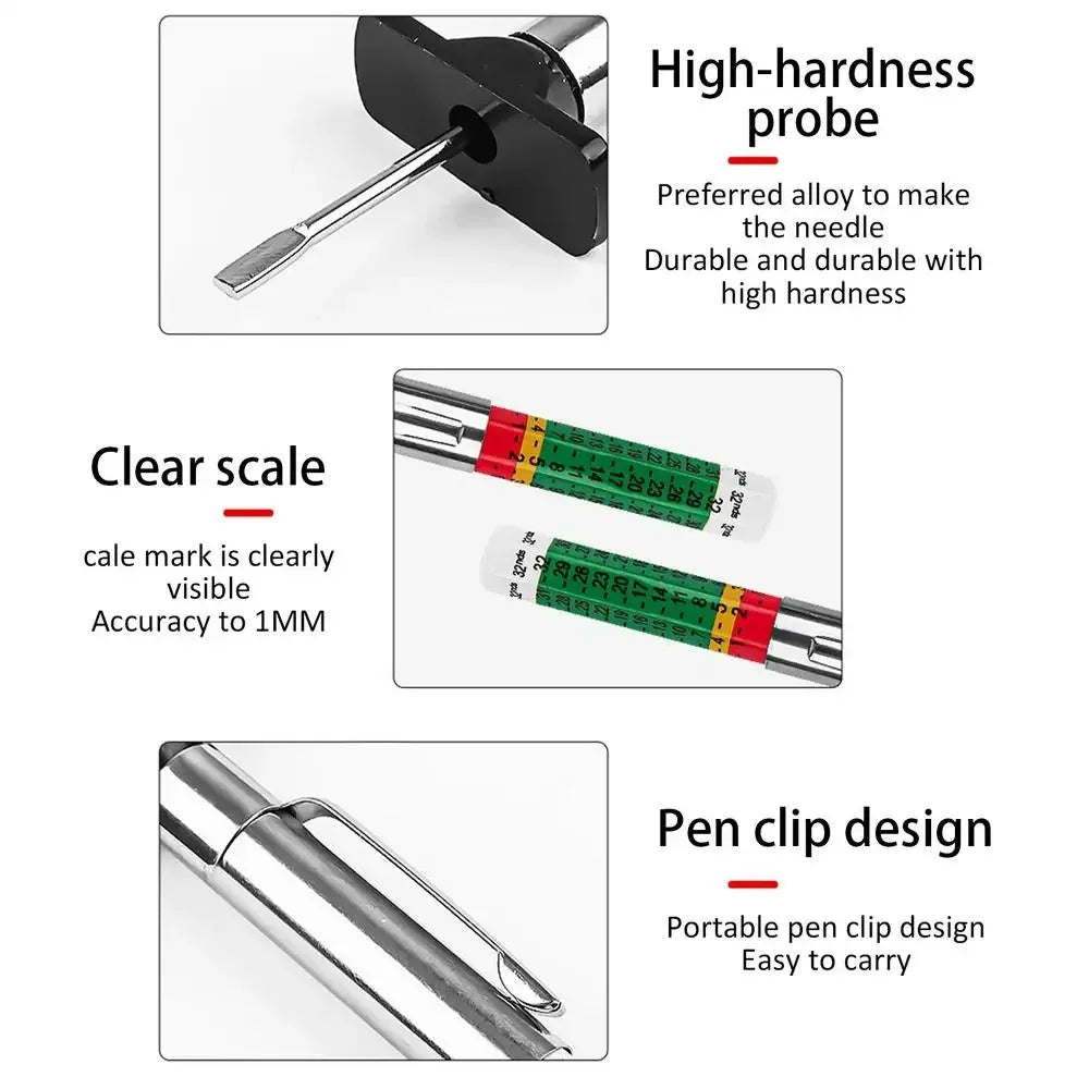 2/5/10Pcs Car Tyre Tire Tread Depth Gauge Meter Auto Tire Wear Detection Measuring Tool 25mm Car Tyre Measuring Pen