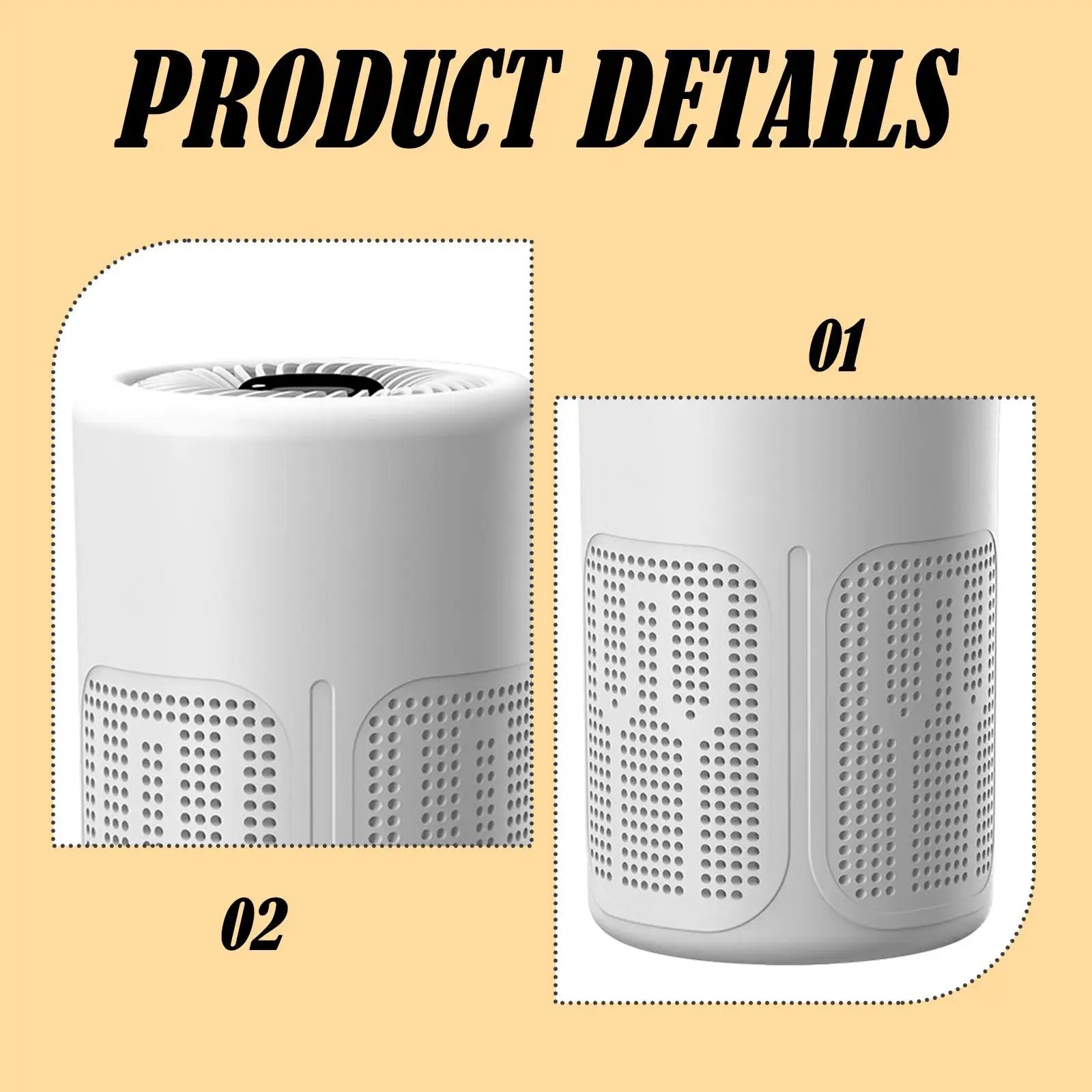 Automatic Air Purifier with Dust Sensor Quiet Operation for Whole Room Office Car Air Cleaning Car Mobile World