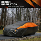 Universal Black+Orange Car Covers Outdoor Waterproof Sun Rain Snow Protection UV Auto Cover SUV/Sedan 190T Car Mobile World