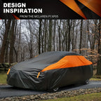 Universal Black+Orange Car Covers Outdoor Waterproof Sun Rain Snow Protection UV Auto Cover SUV/Sedan 190T
