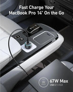 Anker USB-C Car Charger,2C1A iPhone 16 Car Charger, 67W 3-Port Compact Fast Charger, 335 Car Adapter with PIQ 3.0 for iPhone Car Mobile World